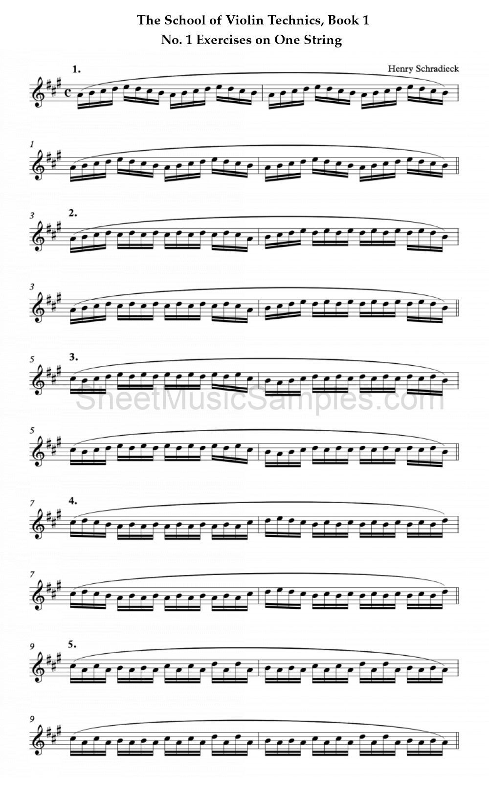 The School of Violin Technics, Book 1 - No. 1 Exercises on One String