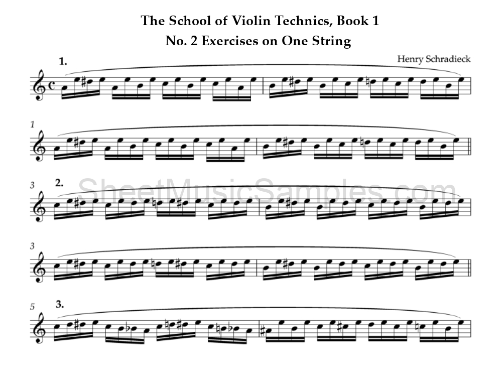 The School of Violin Technics, Book 1 - No. 2 Exercises on One String