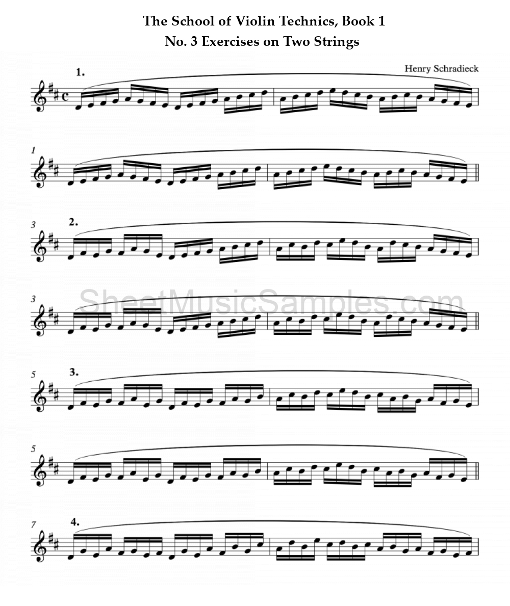 The School of Violin Technics, Book 1 - No. 3 Exercises on Two Strings