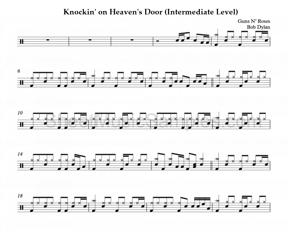 Knockin' on Heaven's Door (Intermediate Level)