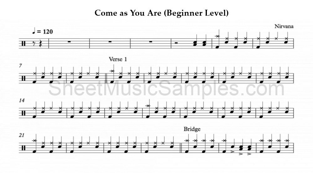 Come as You Are (Beginner Level)