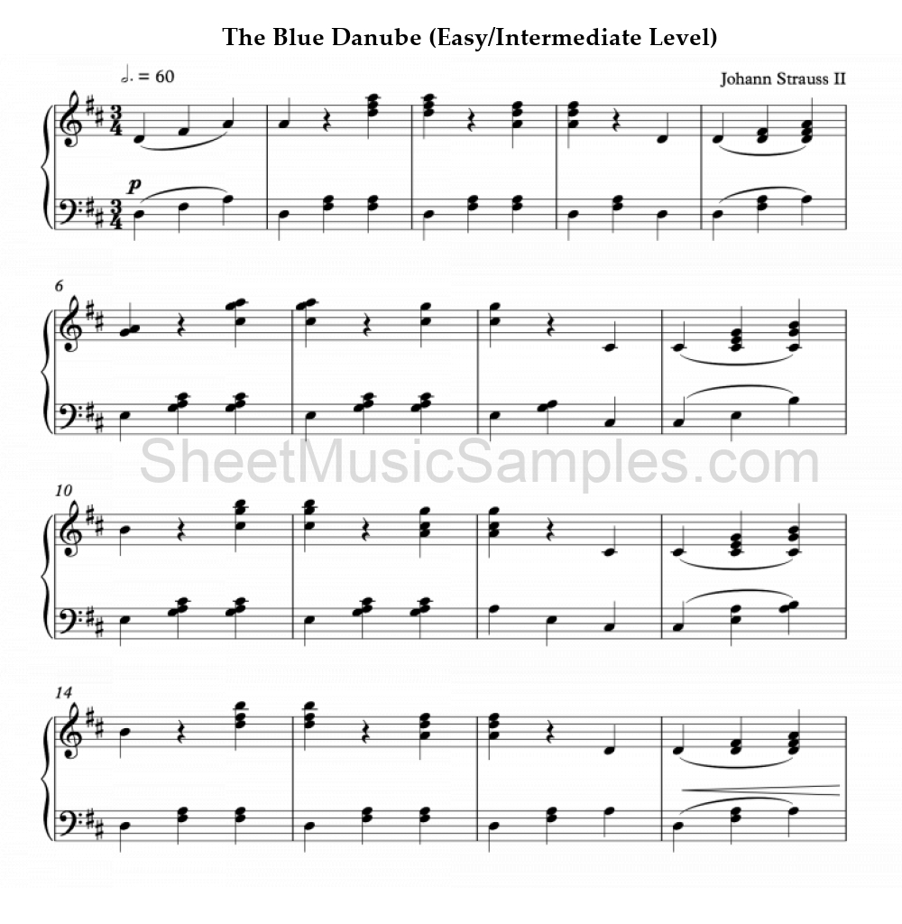 The Blue Danube (Easy/Intermediate Level)