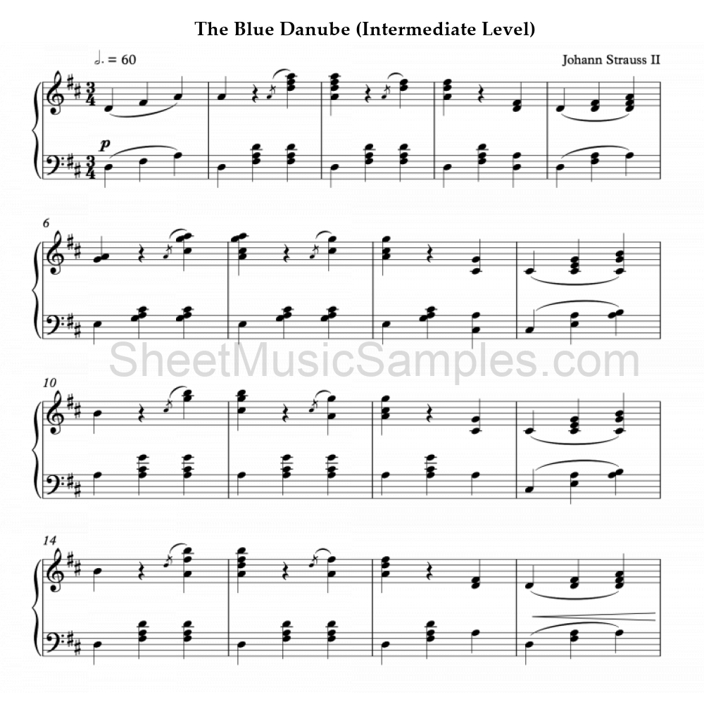 The Blue Danube (Intermediate Level)