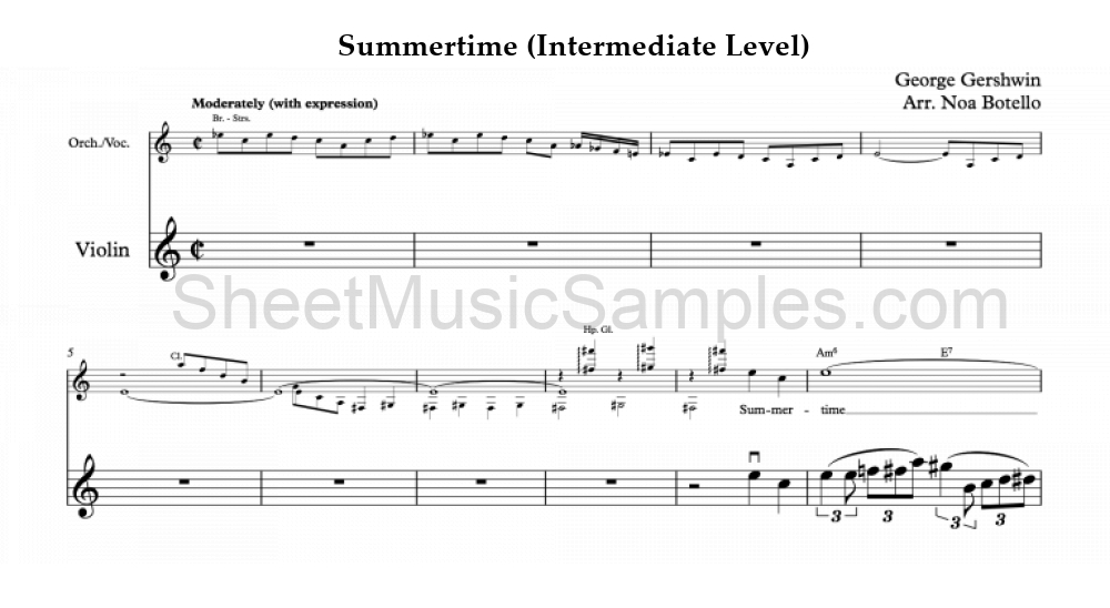 Summertime (Intermediate Level)