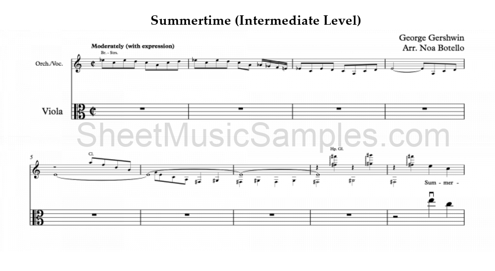 Summertime (Intermediate Level)