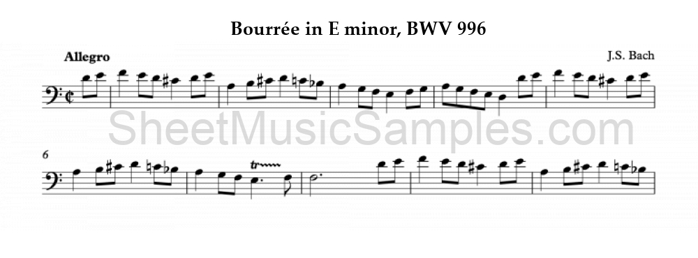 Bourrée in E minor, BWV 996