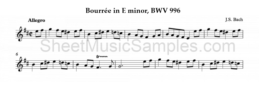 Bourrée in E minor, BWV 996