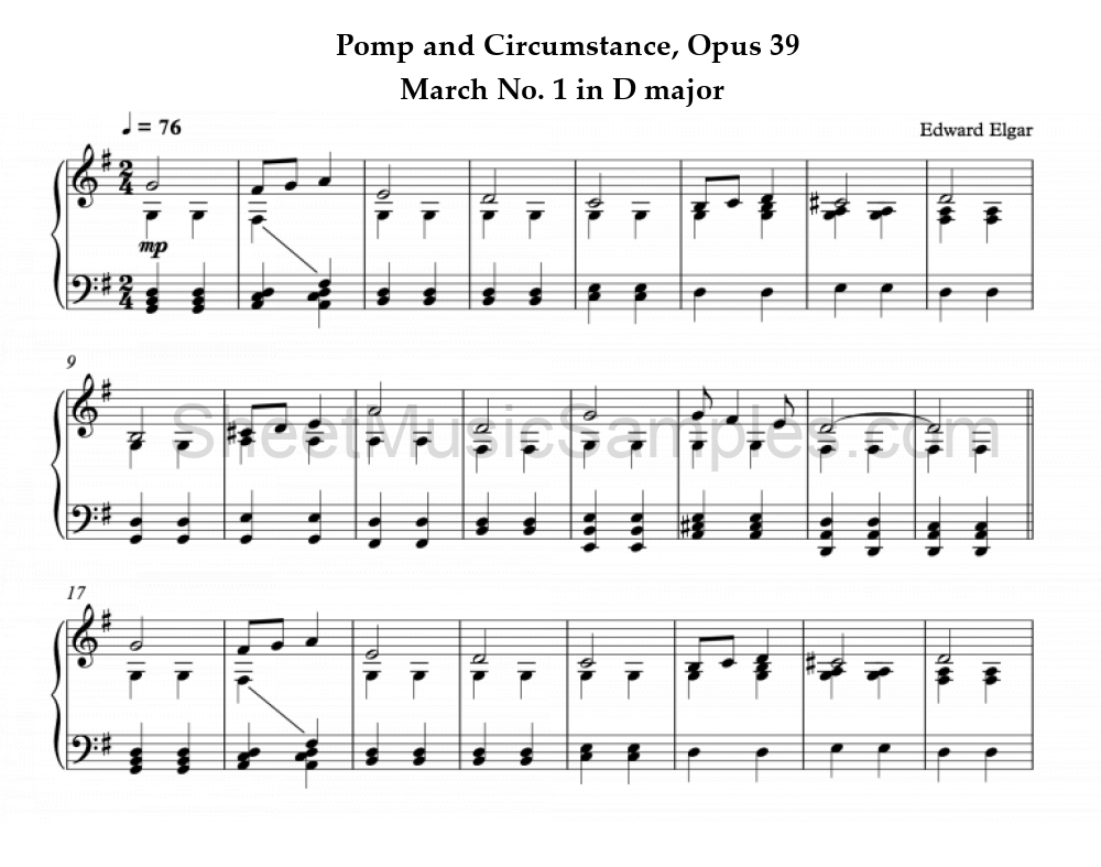 Pomp and Circumstance, Opus 39 - March No. 1 in D major