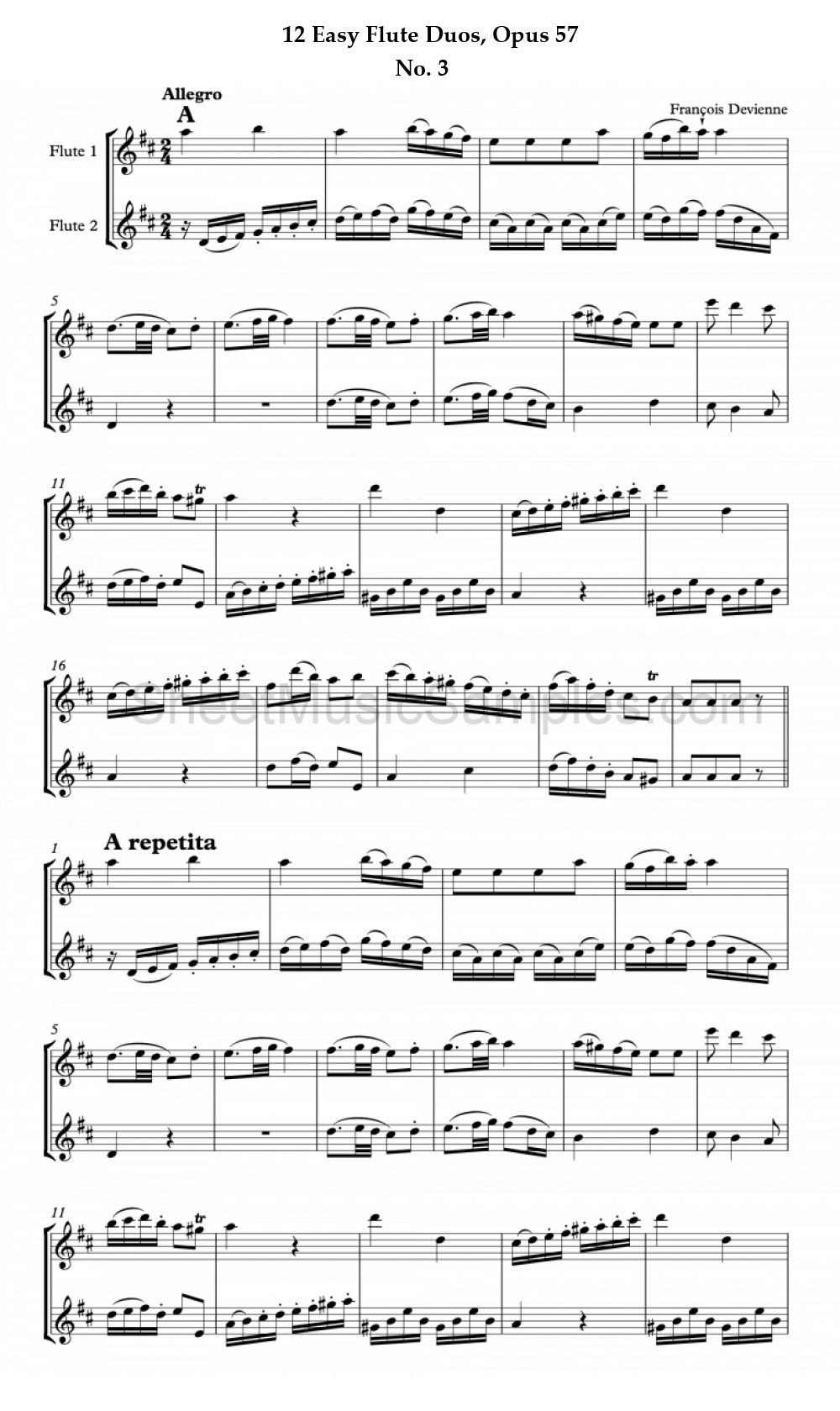 12 Easy Flute Duos, Opus 57 - No. 3