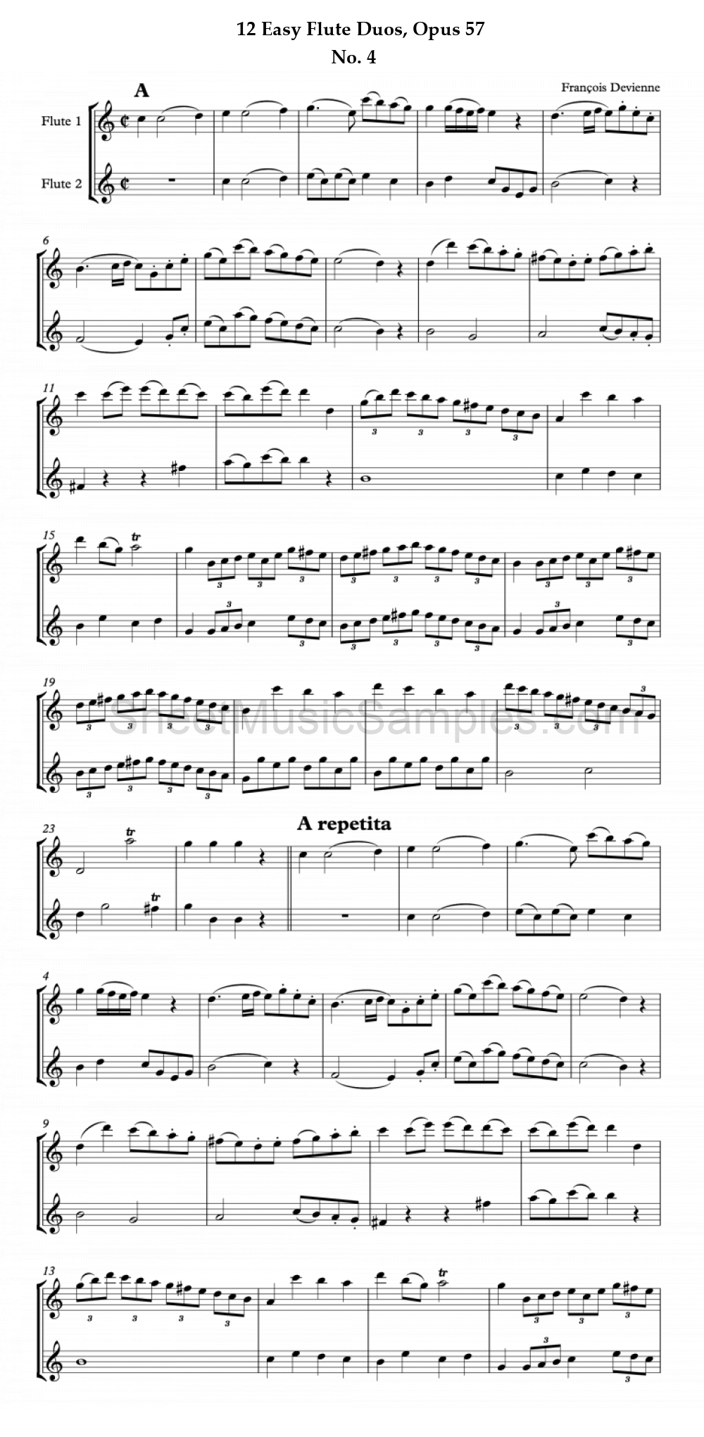 12 Easy Flute Duos, Opus 57 - No. 4