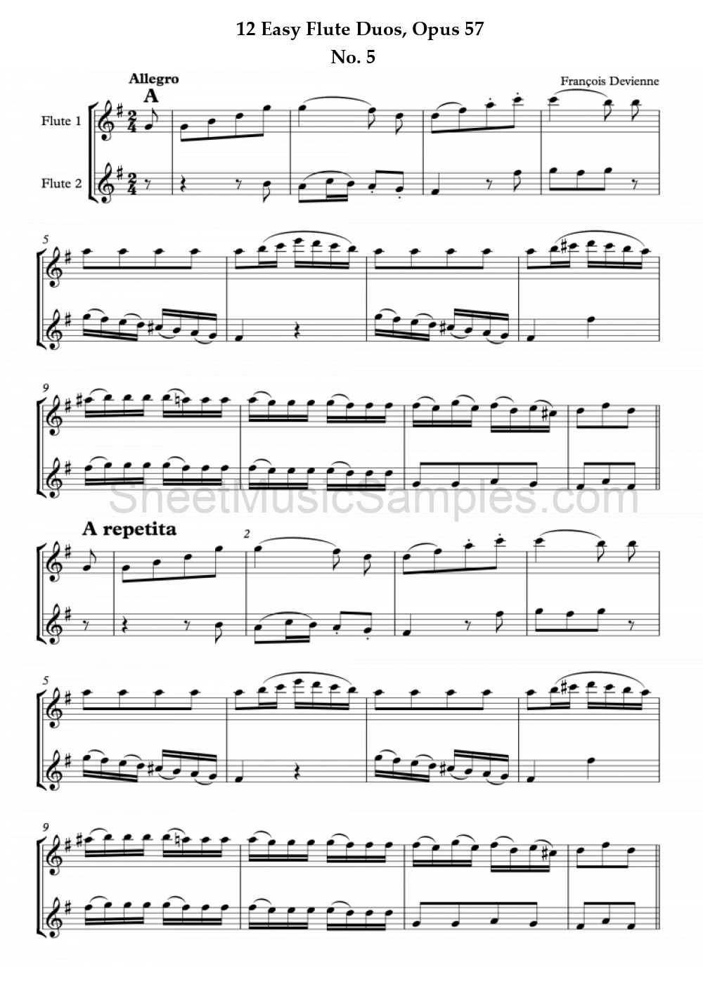 12 Easy Flute Duos, Opus 57 - No. 5