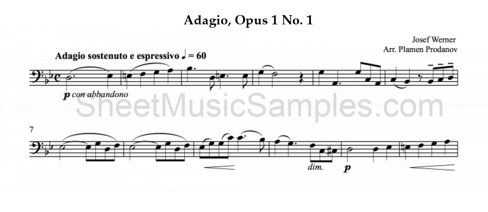 Adagio, Opus 1 No. 1