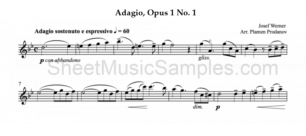 Adagio, Opus 1 No. 1