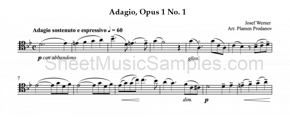 Adagio, Opus 1 No. 1