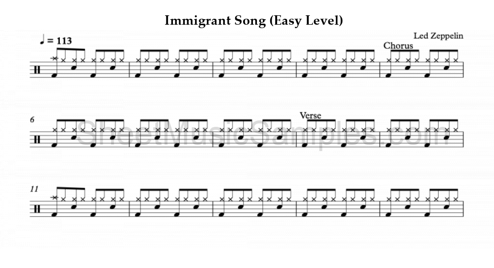 Immigrant Song (Easy Level)