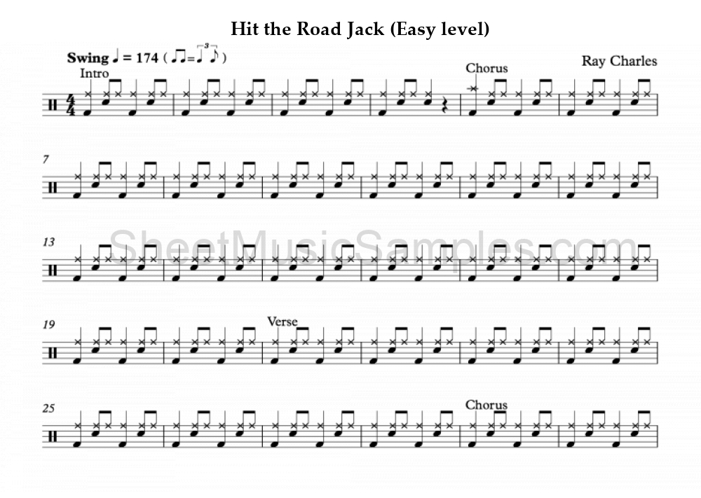 Hit the Road Jack (Easy level)