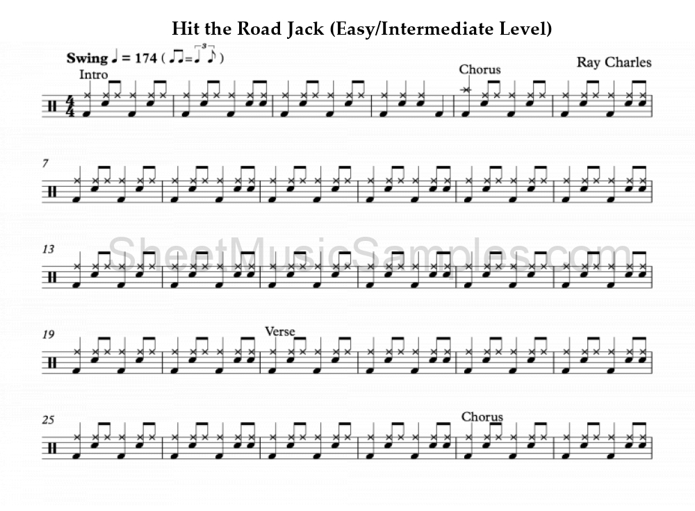 Hit the Road Jack (Easy/Intermediate Level)