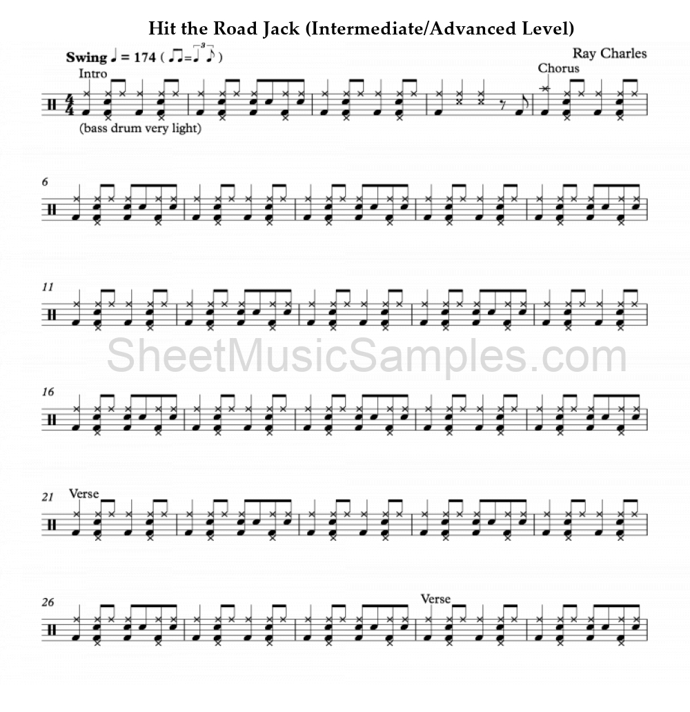 Hit the Road Jack (Intermediate/Advanced Level)