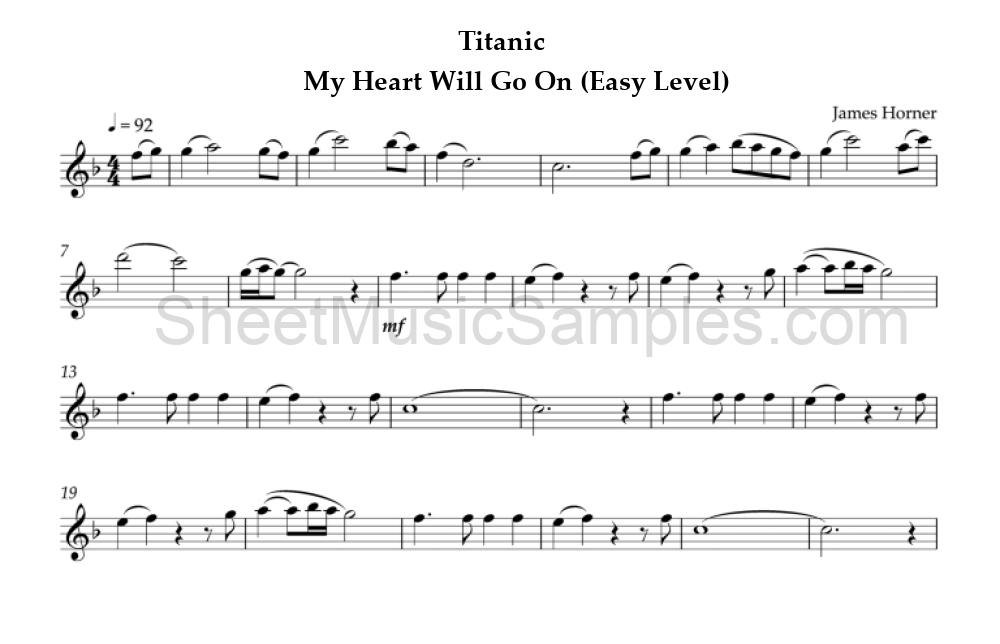 Titanic - My Heart Will Go On (Easy Level)