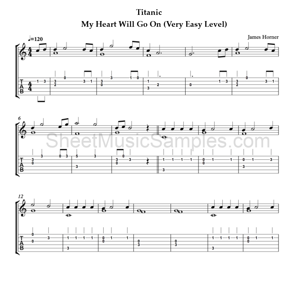 Titanic - My Heart Will Go On (Very Easy Level)