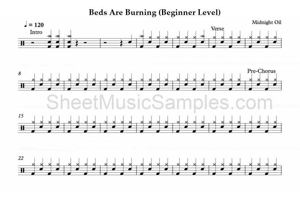 Beds Are Burning (Beginner Level)