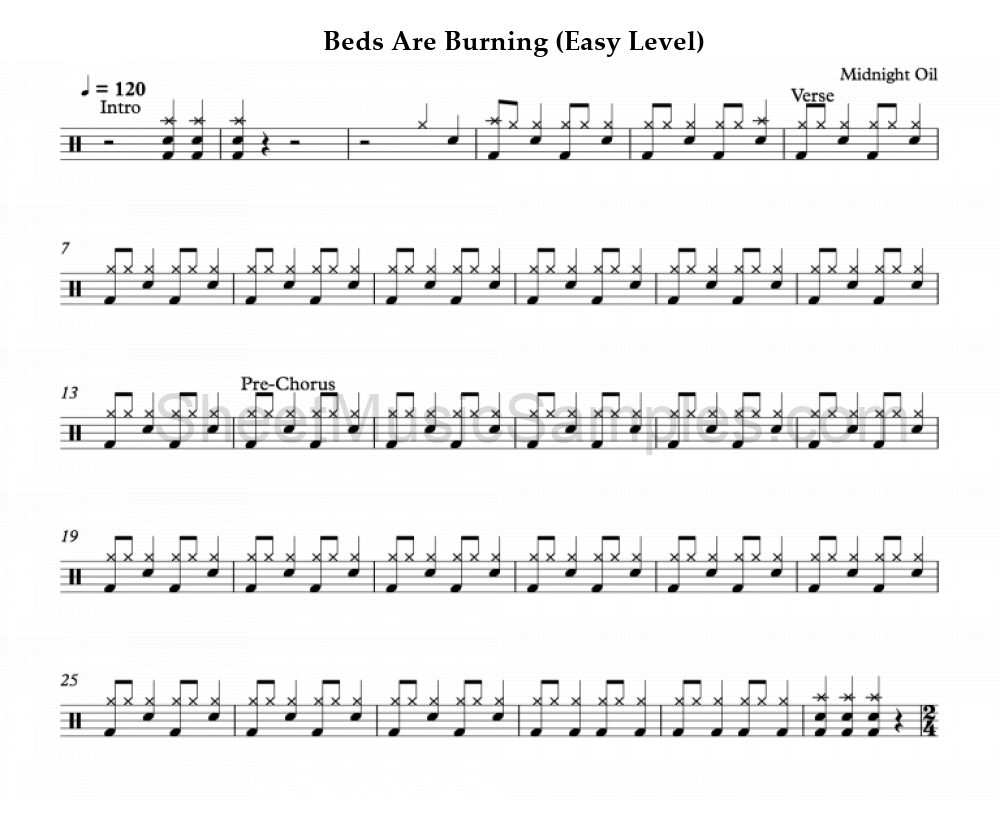 Beds Are Burning (Easy Level)