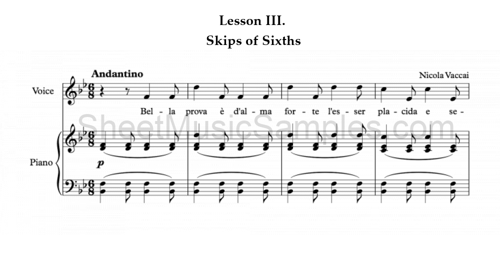 Lesson III. - Skips of Sixths