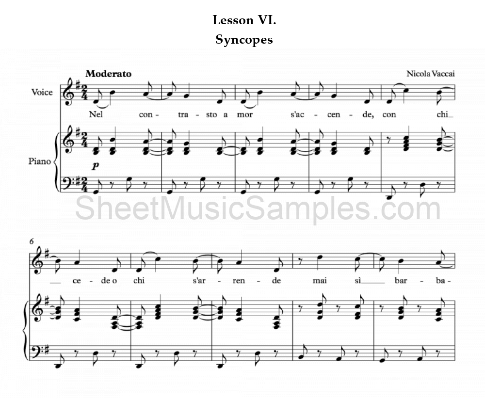 Lesson VI. - Syncopes