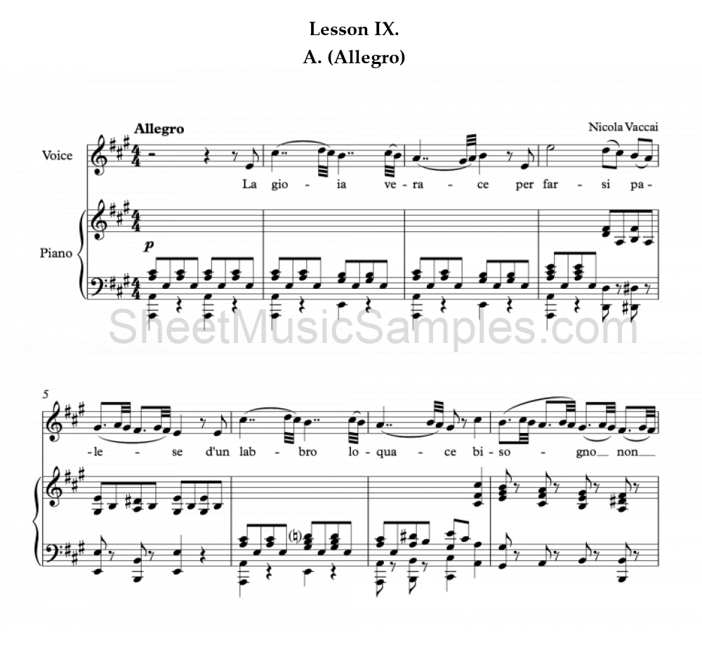 Lesson IX. - A. (Allegro)