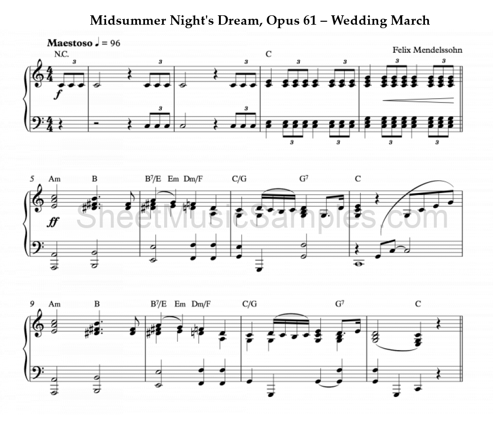 Midsummer Night's Dream, Opus 61 – Wedding March