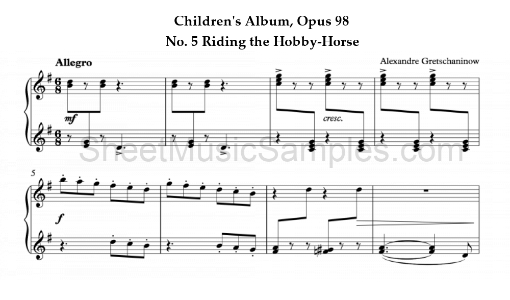 Children's Album, Opus 98 - No. 5 Riding the Hobby-Horse