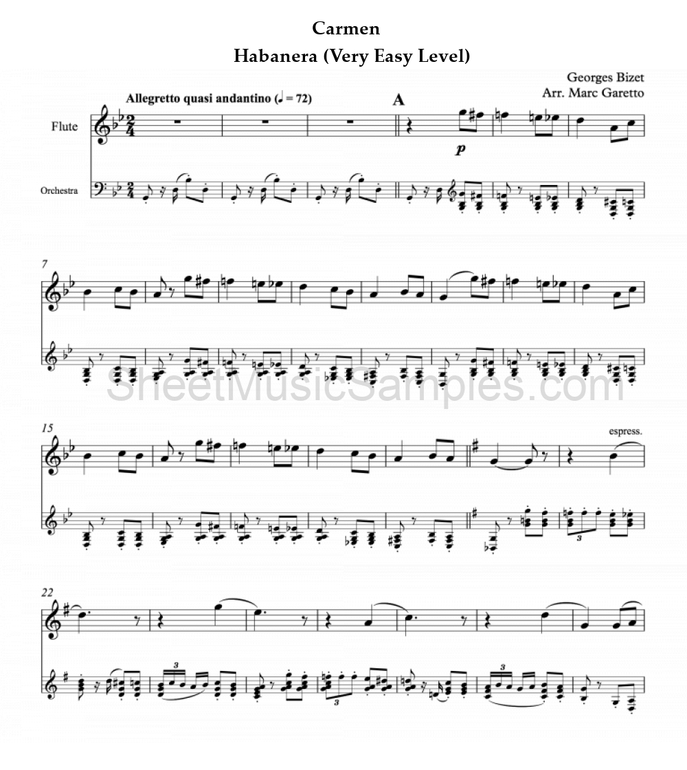 Carmen - Habanera (Very Easy Level)