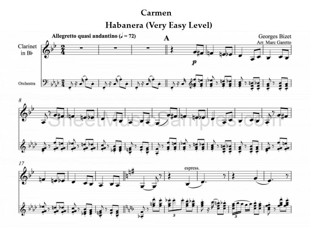 Carmen - Habanera (Very Easy Level)