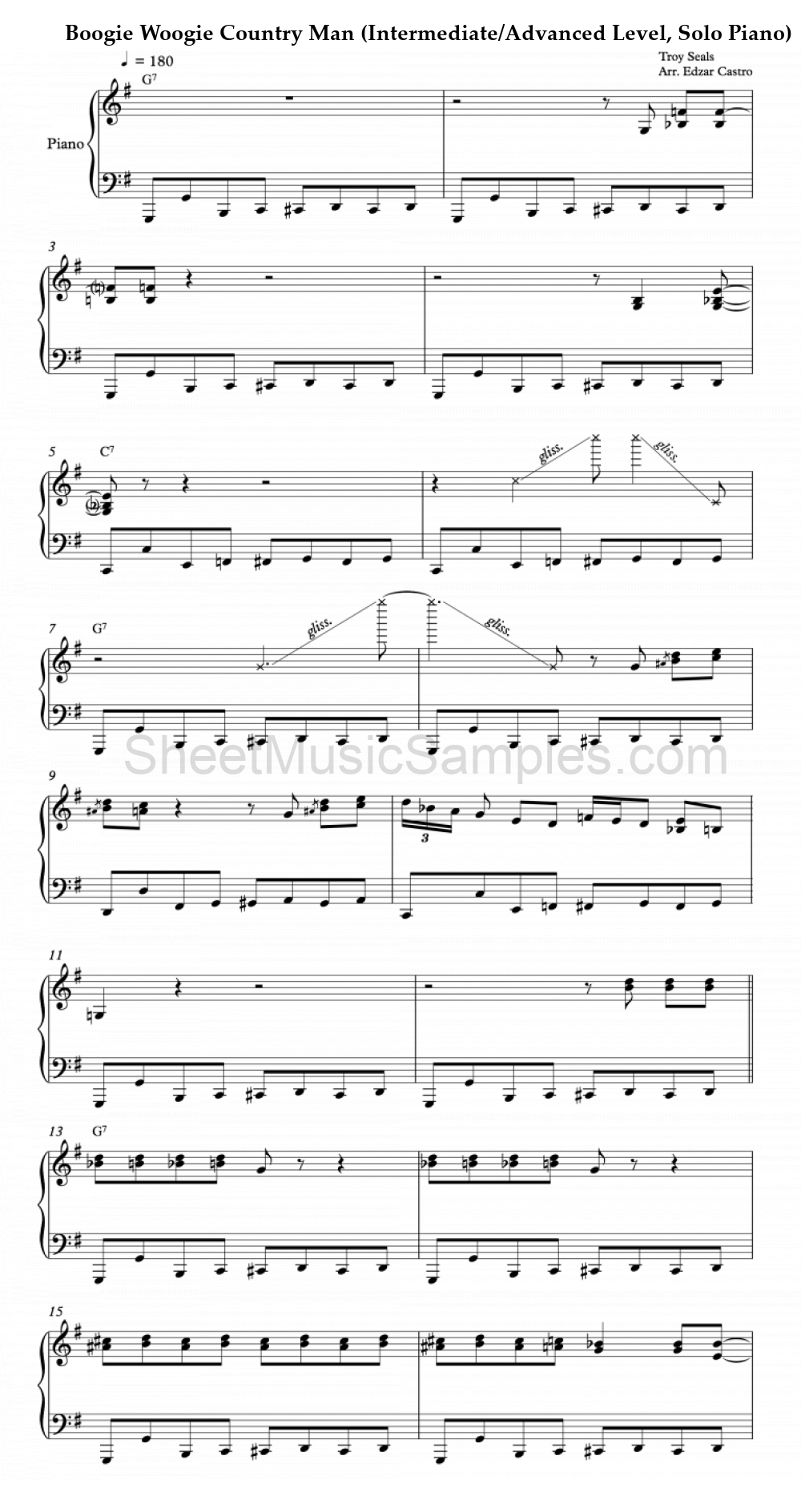 Boogie Woogie Country Man (Intermediate/Advanced Level, Solo Piano)