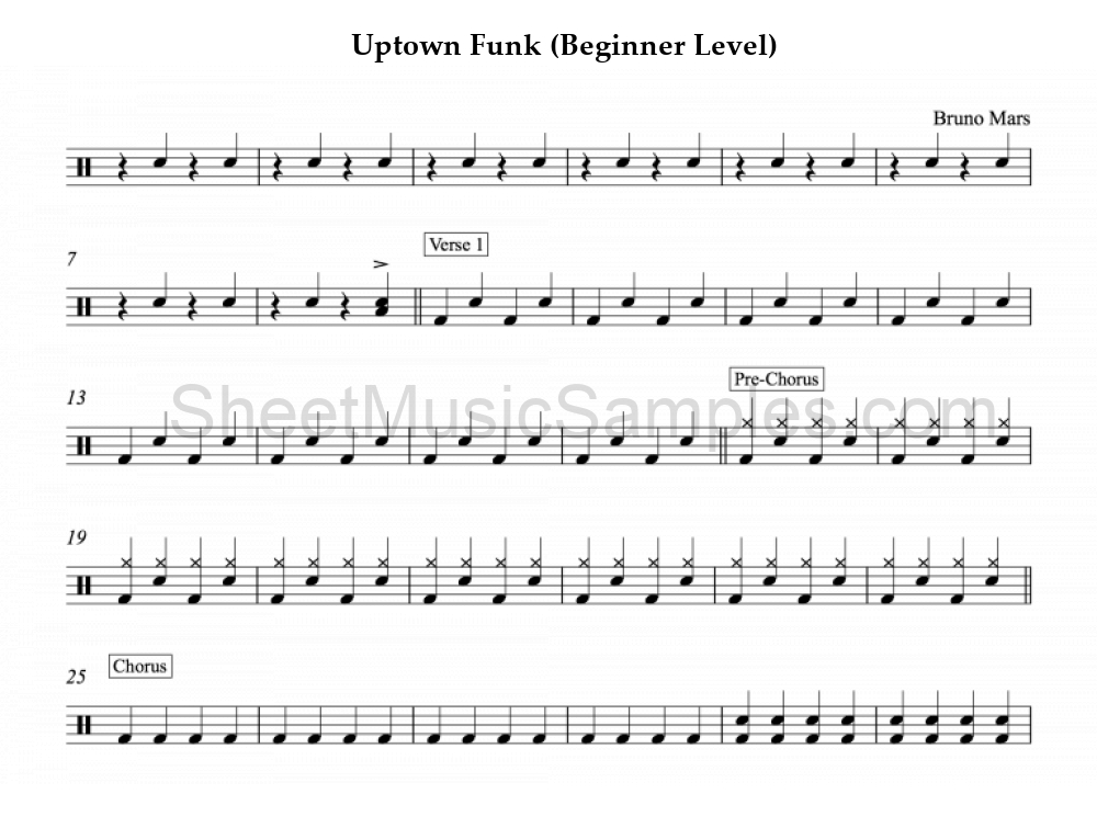 Uptown Funk (Beginner Level)