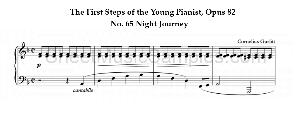 The First Steps of the Young Pianist, Opus 82 - No. 65 Night Journey