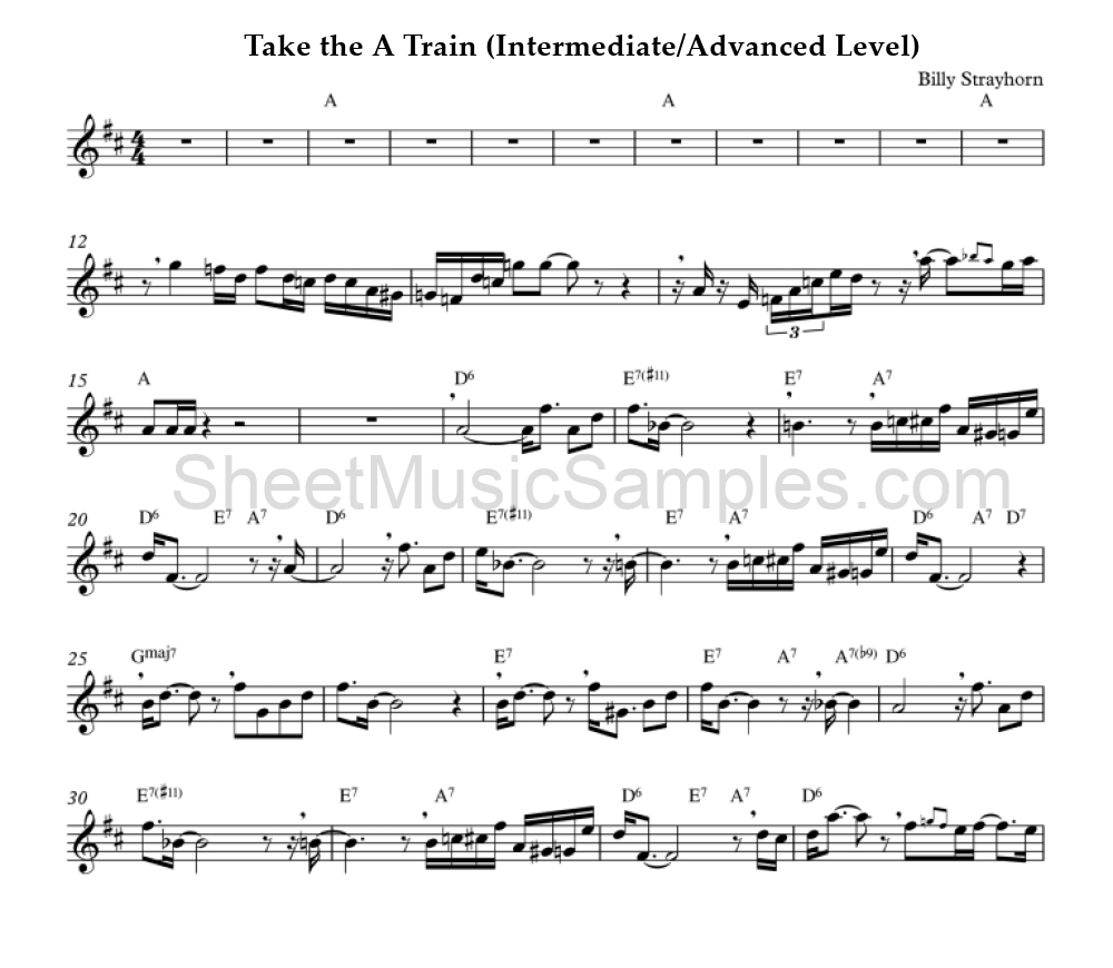 Take the A Train (Intermediate/Advanced Level)