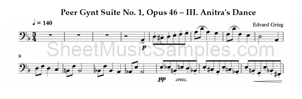 Peer Gynt Suite No. 1, Opus 46 – III. Anitra's Dance