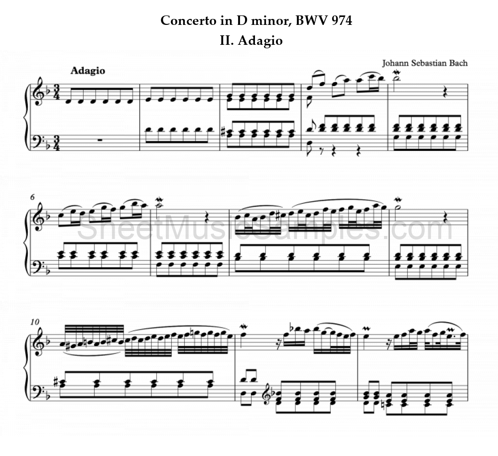 Concerto in D minor, BWV 974 - II. Adagio