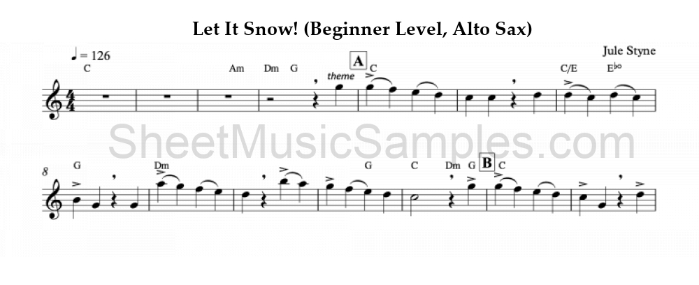 Let It Snow! (Beginner Level, Alto Sax)