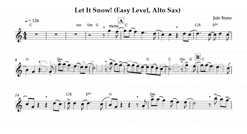 Let It Snow! (Easy Level, Alto Sax)