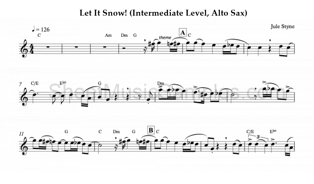 Let It Snow! (Intermediate Level, Alto Sax)