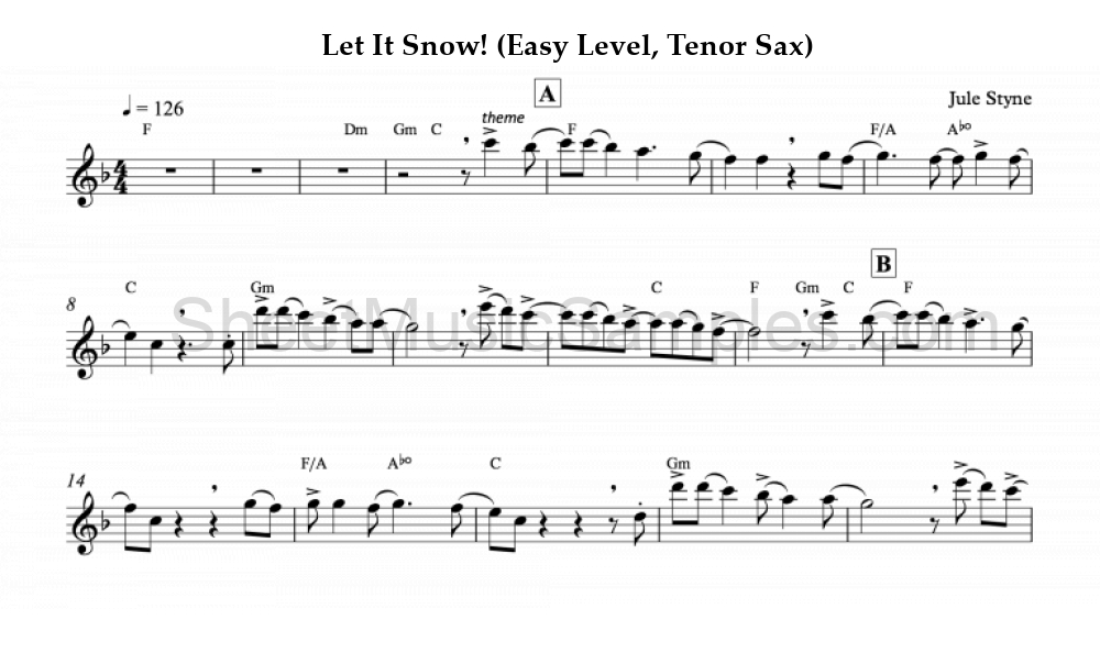 Let It Snow! (Easy Level, Tenor Sax)