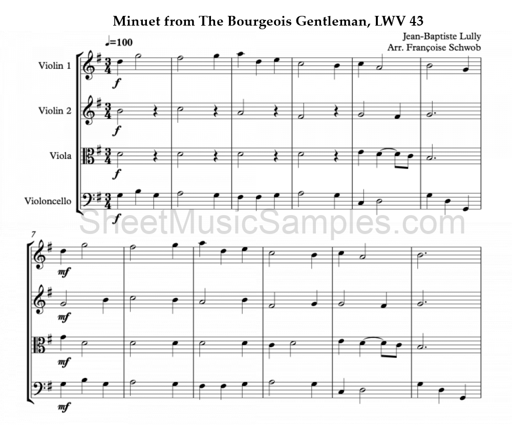 Minuet from The Bourgeois Gentleman, LWV 43