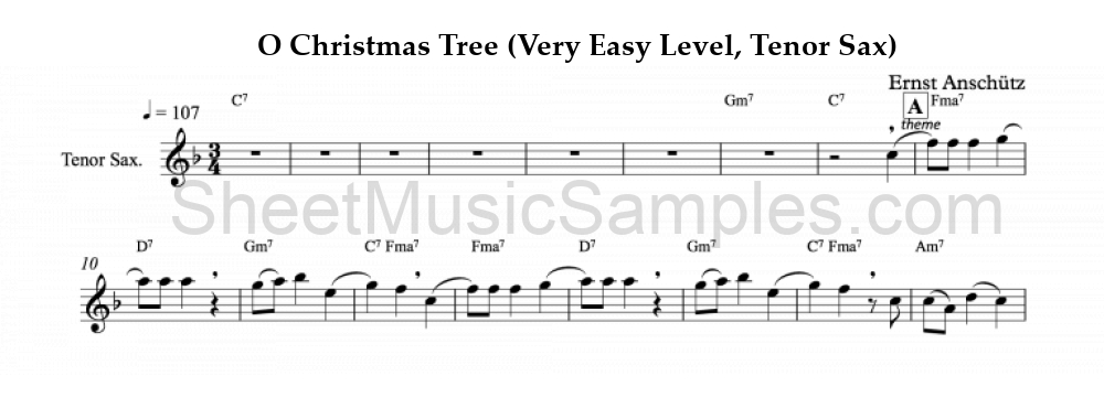 O Christmas Tree (Very Easy Level, Tenor Sax)