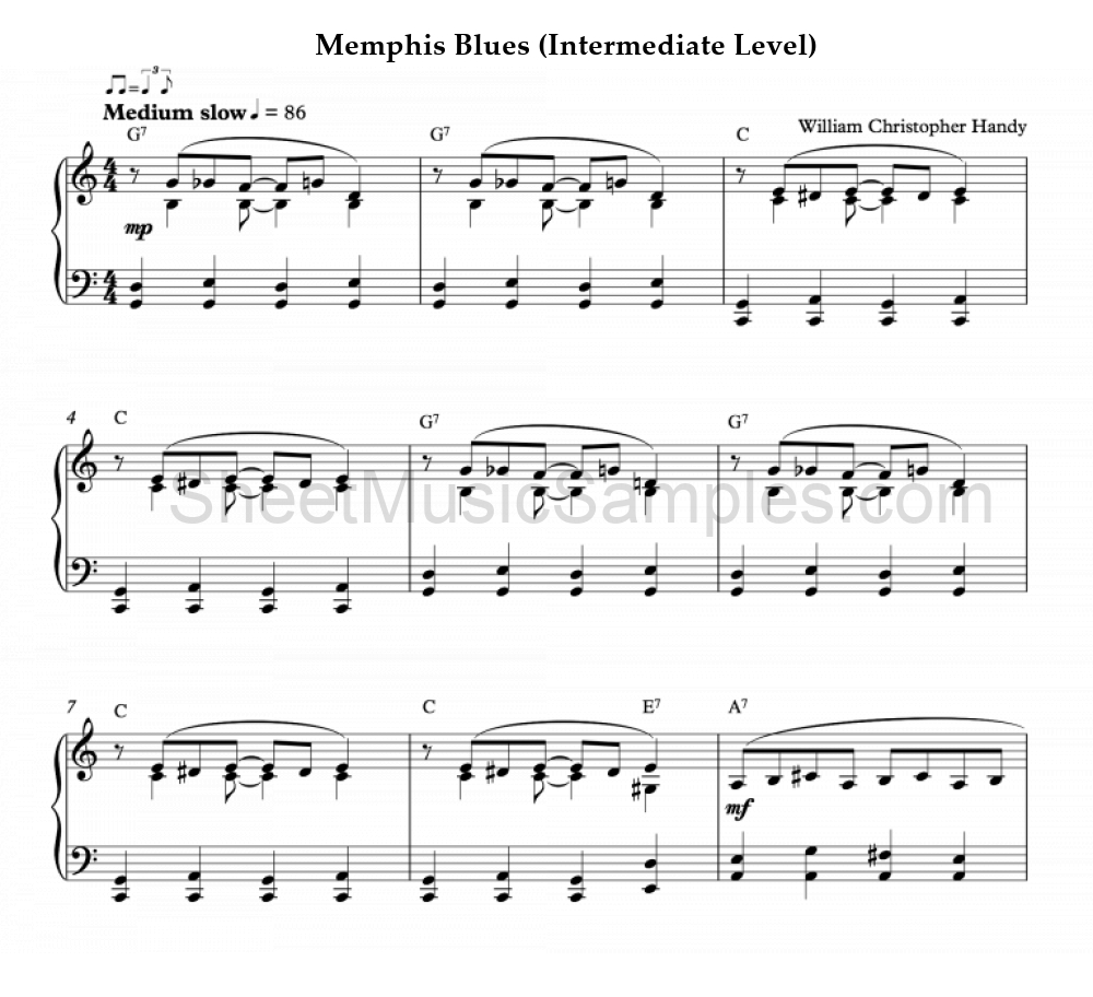 Memphis Blues (Intermediate Level)