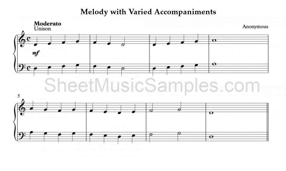 Melody with Varied Accompaniments