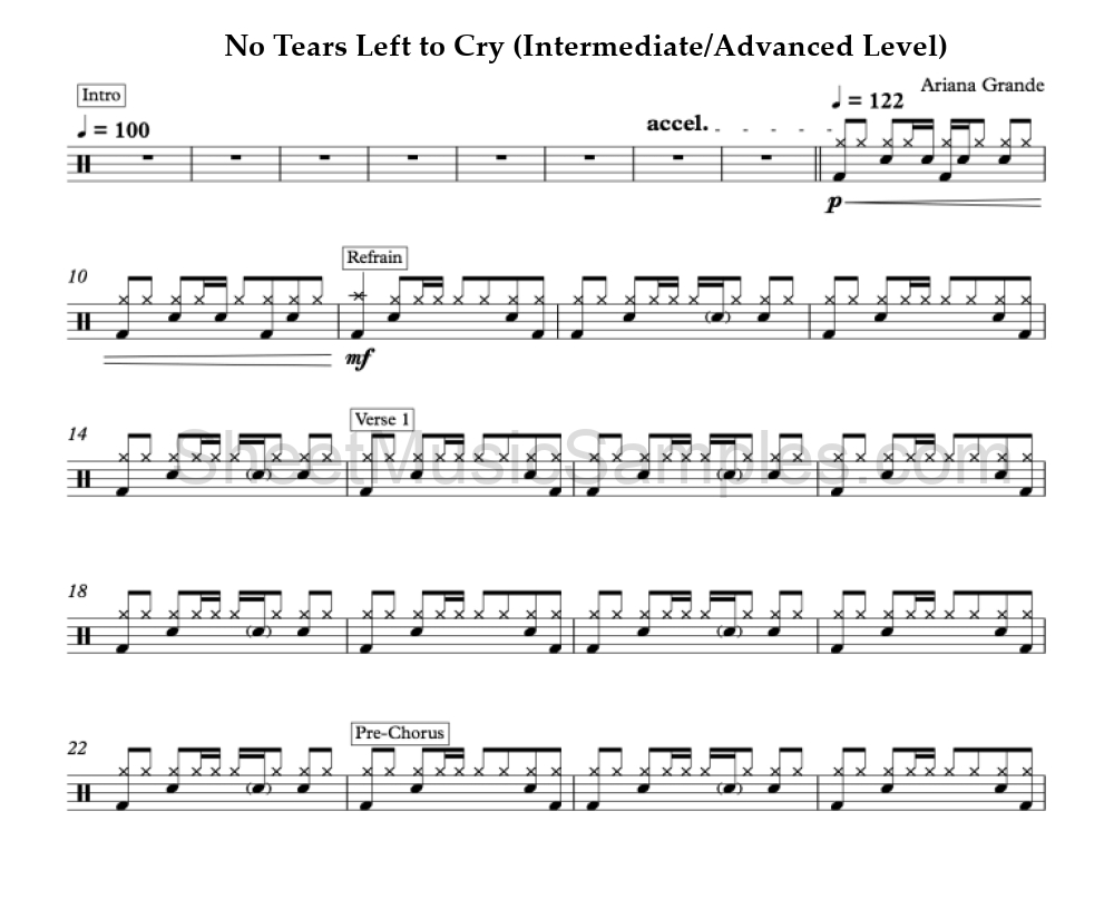 No Tears Left to Cry (Intermediate/Advanced Level)