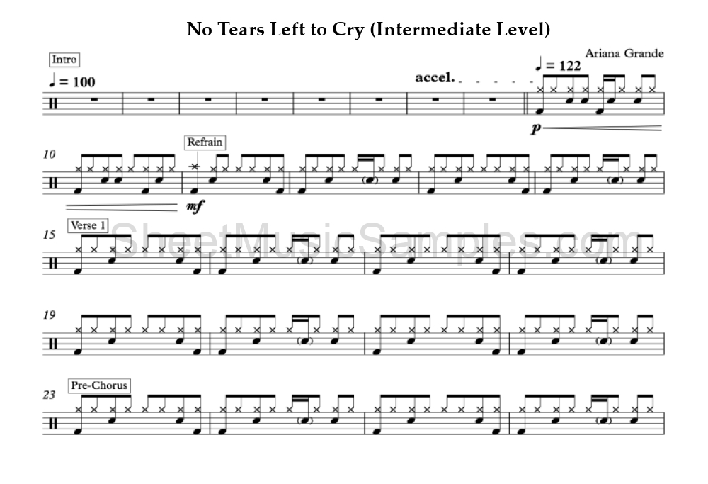 No Tears Left to Cry (Intermediate Level)