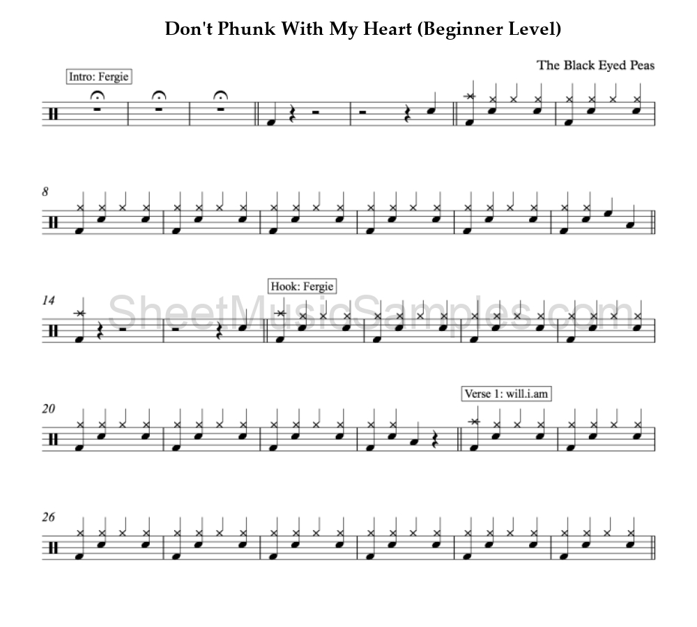 Don't Phunk With My Heart (Beginner Level)